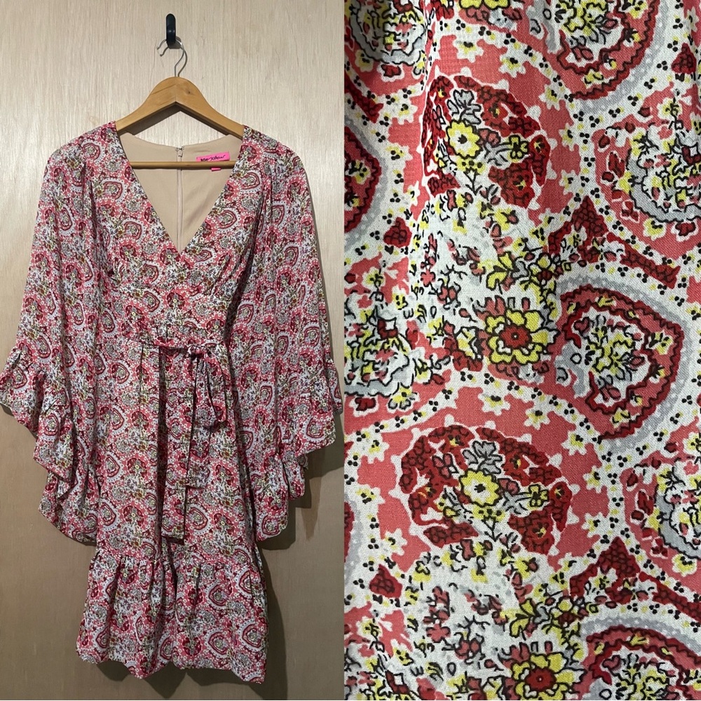 Betsey Johnson Red and Yellow Floral Mini Dress
